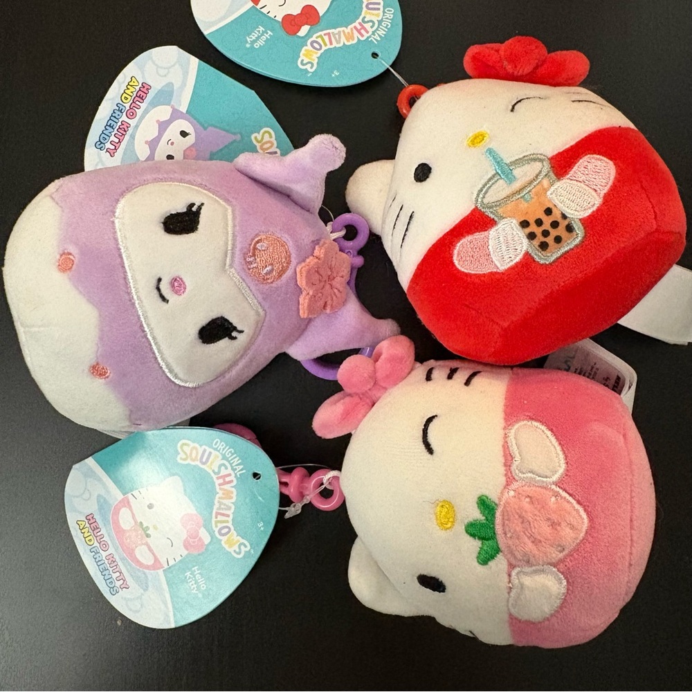 Hello Kitty x Squishmallows 3.5” Clips Bag Charms